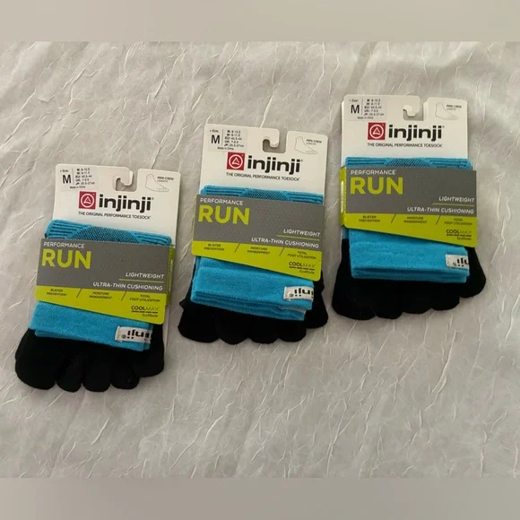Injinji Blue and Black Toe Socks Unisex Medium - Picture 1 of 3